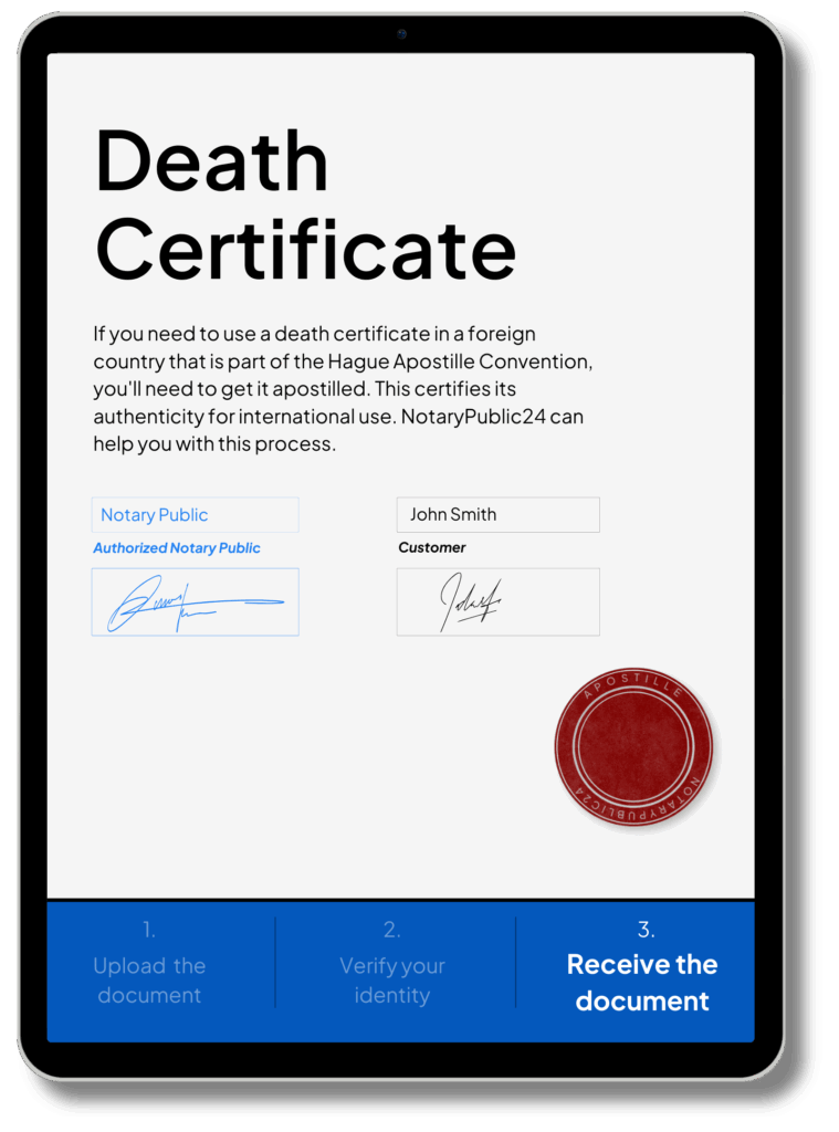 Apostilla de certificados de defunción
