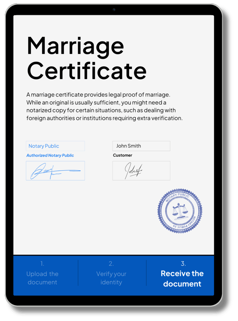 Heiratsurkunde Beglaubigung