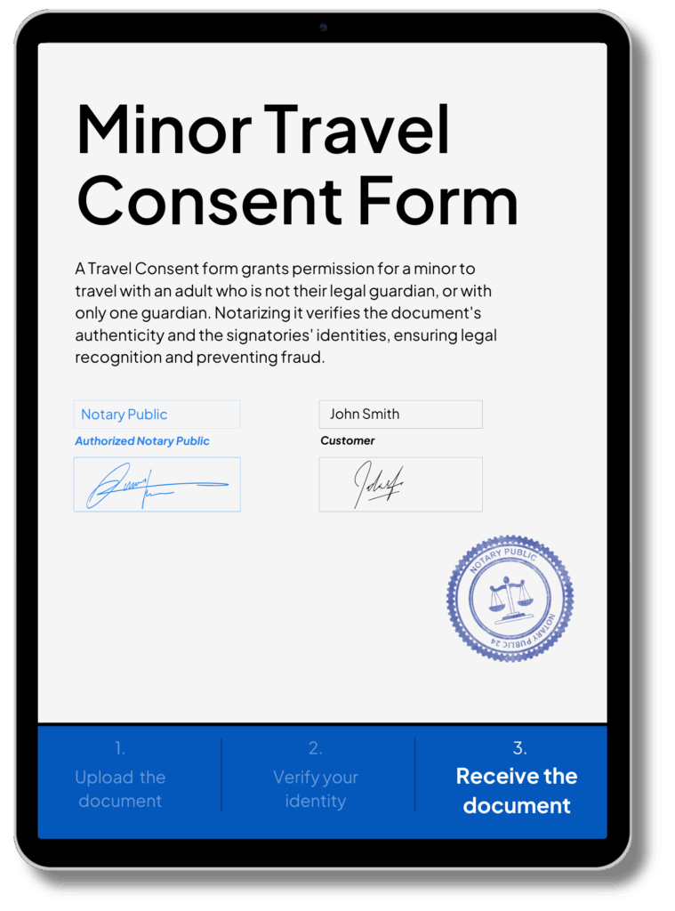 Zustimmung zu Reisen für Minderjährige