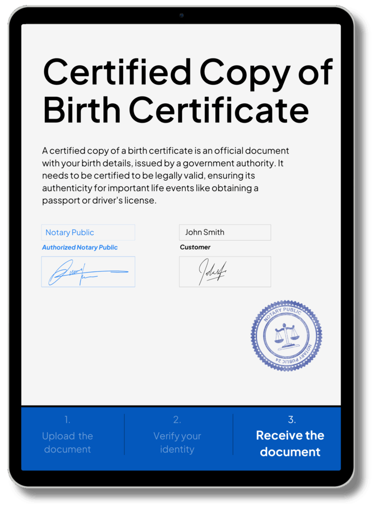 Certified Copy of Birth Certificate