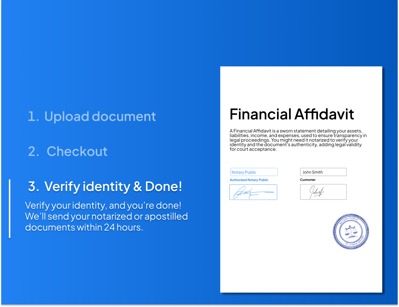 financial affidavit notarization process